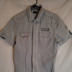 Buffalo David Bittton Light Blue Stonewashed Button Down Shirt